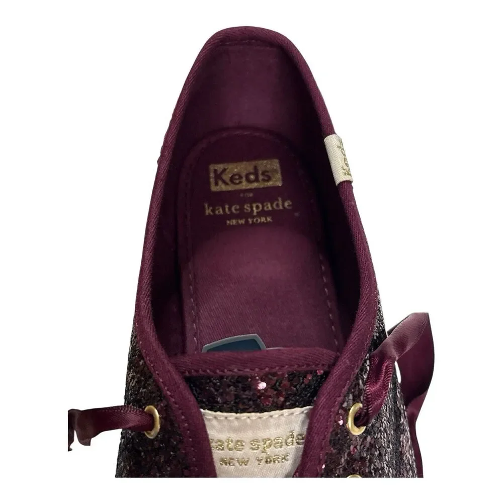 Keds Kate Spade New York Deep Cherry Glitter Sneakers Women’s Shoes Size 8.5